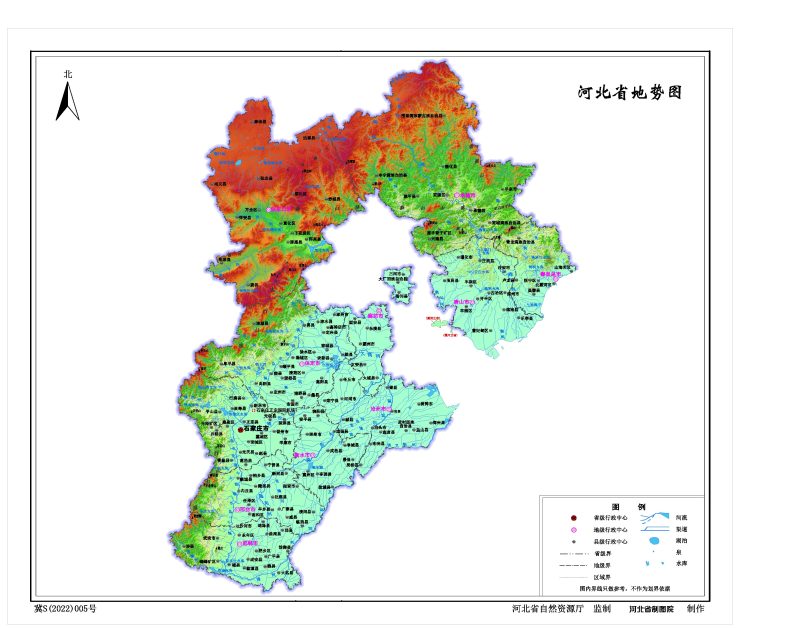 河北省地图地势图高清版大图
